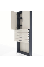 Arges Dolap 3 Raflı 4 Çekmeceli 2 Kapaklı 88x30x243 - S33M261V4A
