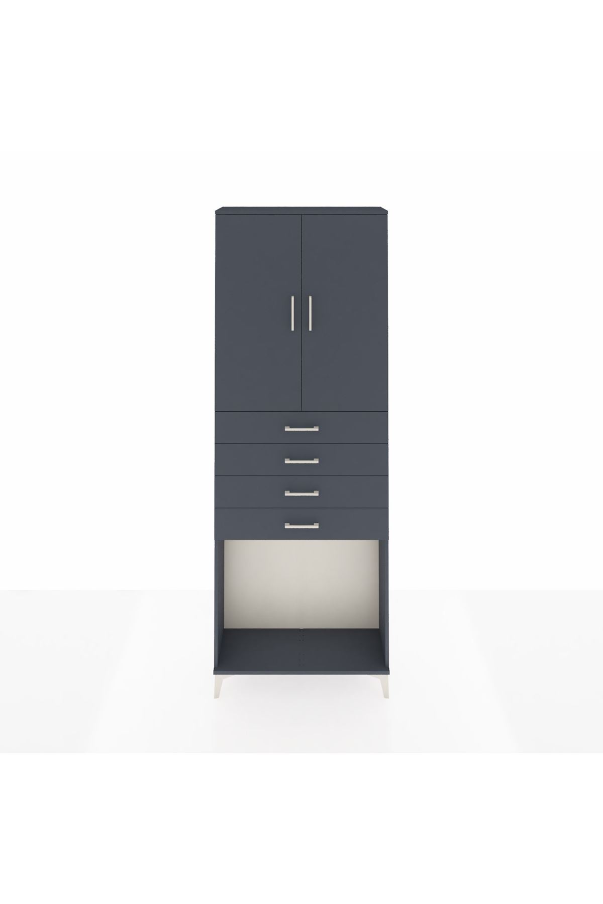 Arges Dolap 3 Raflı 4 Çekmeceli 2 Kapaklı 88x30x243 - S33M261V5A