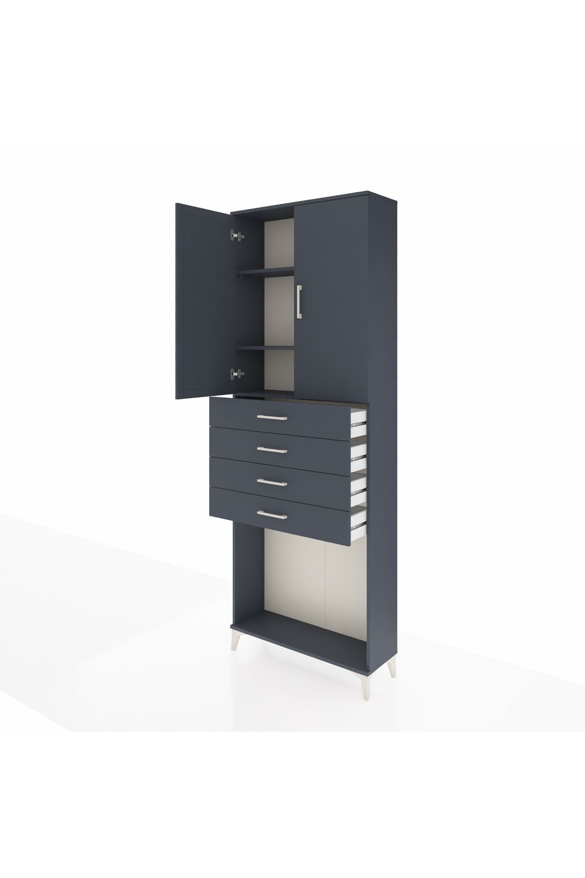 Arges Dolap 3 Raflı 4 Çekmeceli 2 Kapaklı 88x30x243 - S33M261V5A