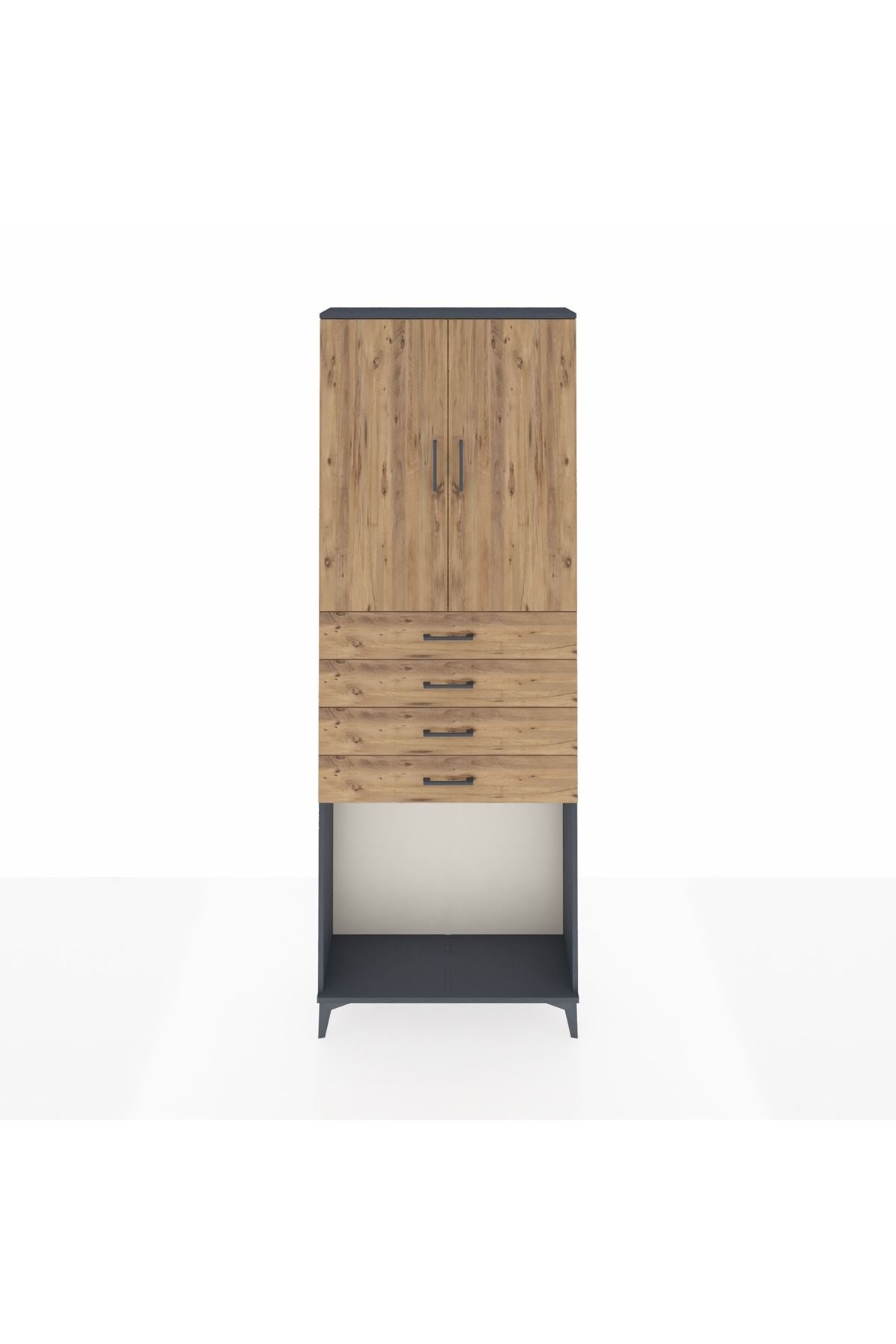 Arges Dolap 3 Raflı 4 Çekmeceli 2 Kapaklı 88x30x243 - S33M261V6A