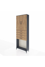 Arges Dolap 3 Raflı 4 Çekmeceli 2 Kapaklı 88x30x243 - S33M261V6A
