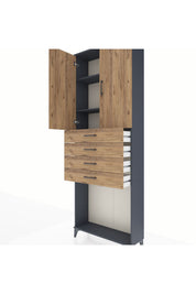 Arges Dolap 3 Raflı 4 Çekmeceli 2 Kapaklı 88x30x243 - S33M261V6A