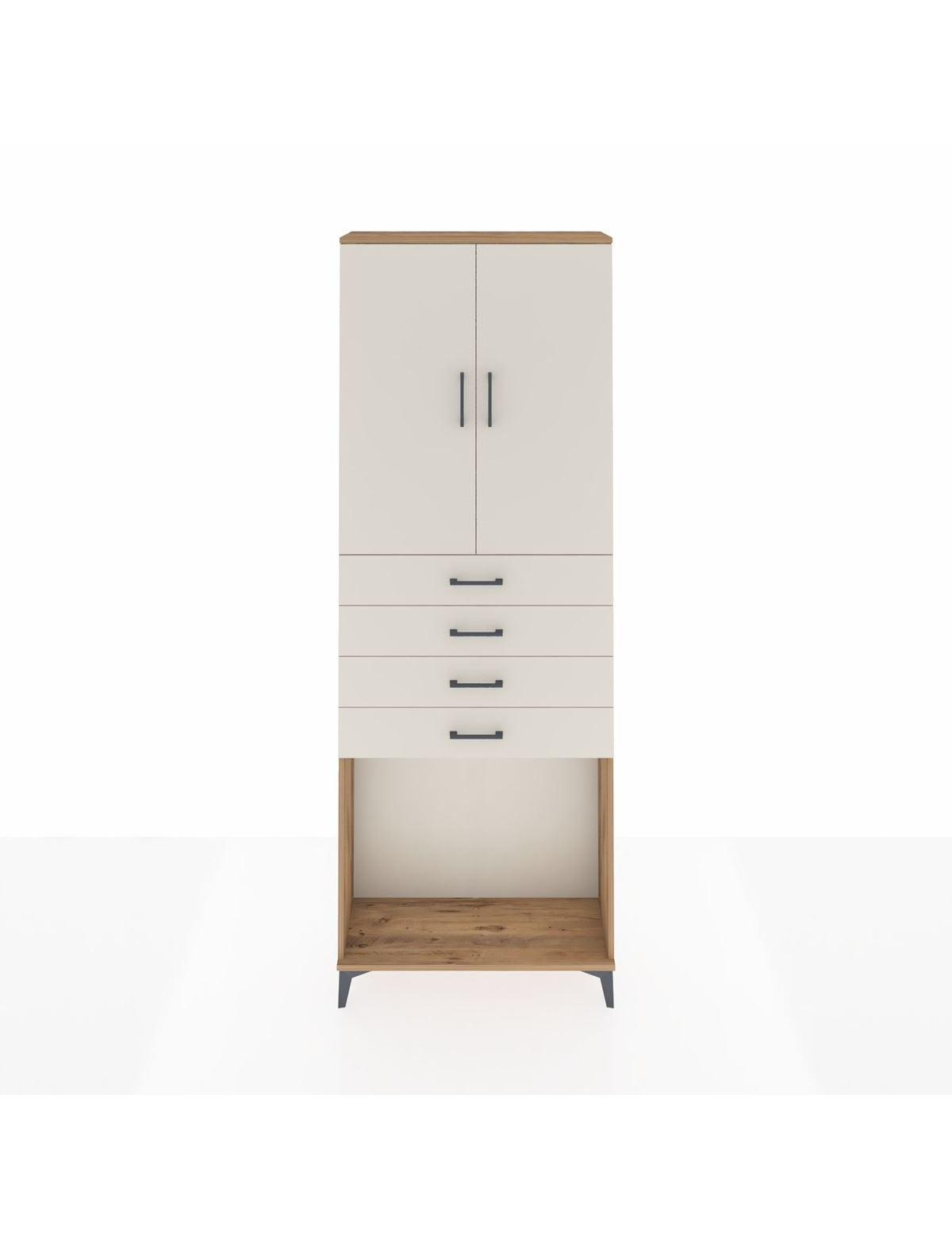 Arges Dolap 3 Raflı 4 Çekmeceli 2 Kapaklı 88x30x243 - S33M261V7A