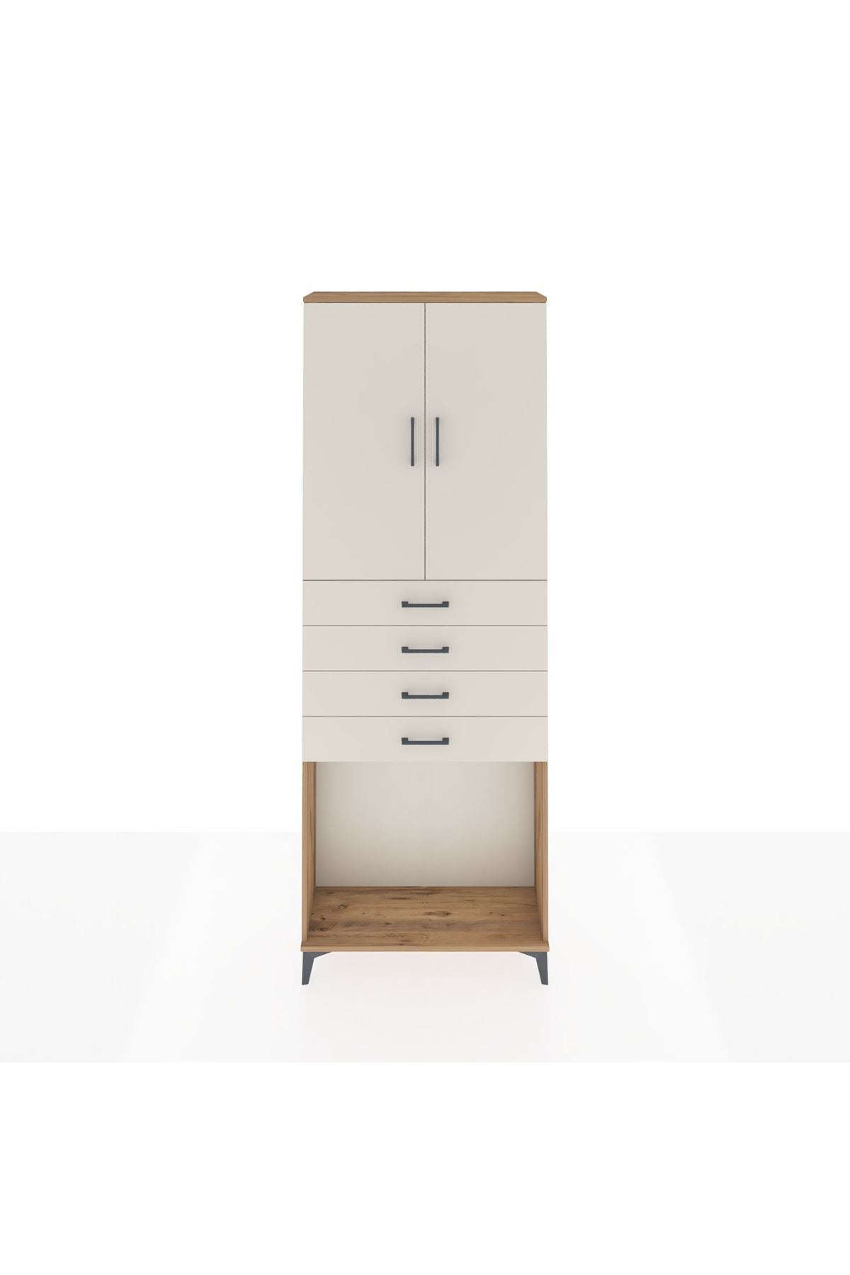 Arges Dolap 3 Raflı 4 Çekmeceli 2 Kapaklı 88x30x243 - S33M261V7A