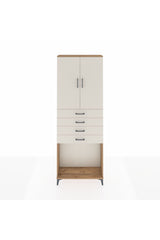 Arges Dolap 3 Raflı 4 Çekmeceli 2 Kapaklı 88x30x243
