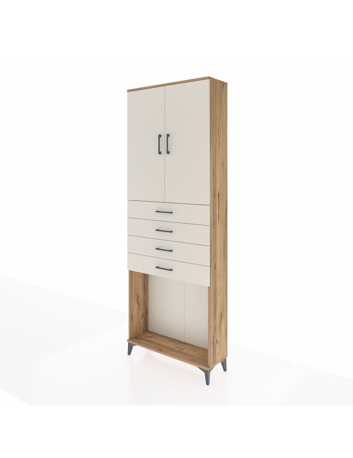 Arges Dolap 3 Raflı 4 Çekmeceli 2 Kapaklı 88x30x243 - S33M261V7A