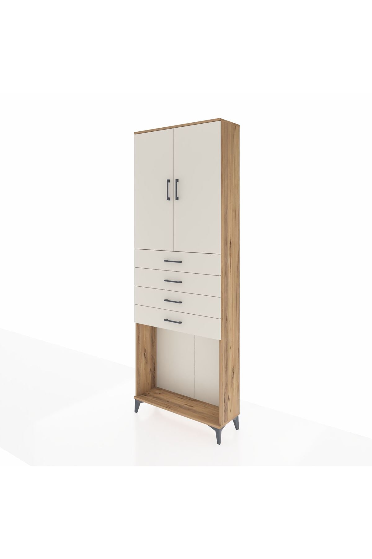 Arges Dolap 3 Raflı 4 Çekmeceli 2 Kapaklı 88x30x243 - S33M261V7A