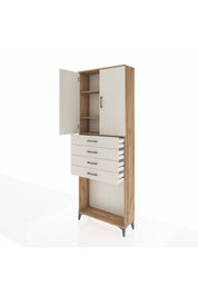 Arges Dolap 3 Raflı 4 Çekmeceli 2 Kapaklı 88x30x243 - S33M261V7A