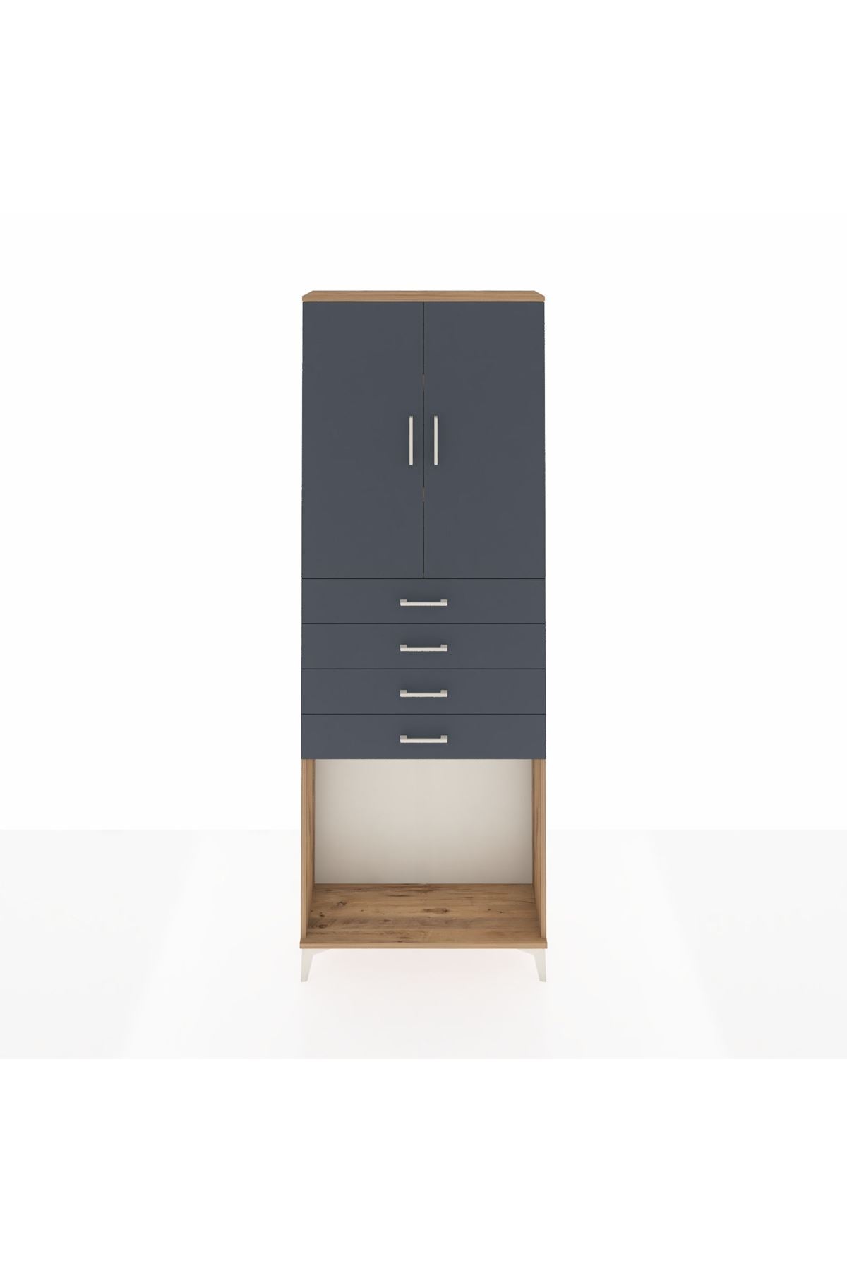 Arges Dolap 3 Raflı 4 Çekmeceli 2 Kapaklı 88x30x243 - S33M261V8A