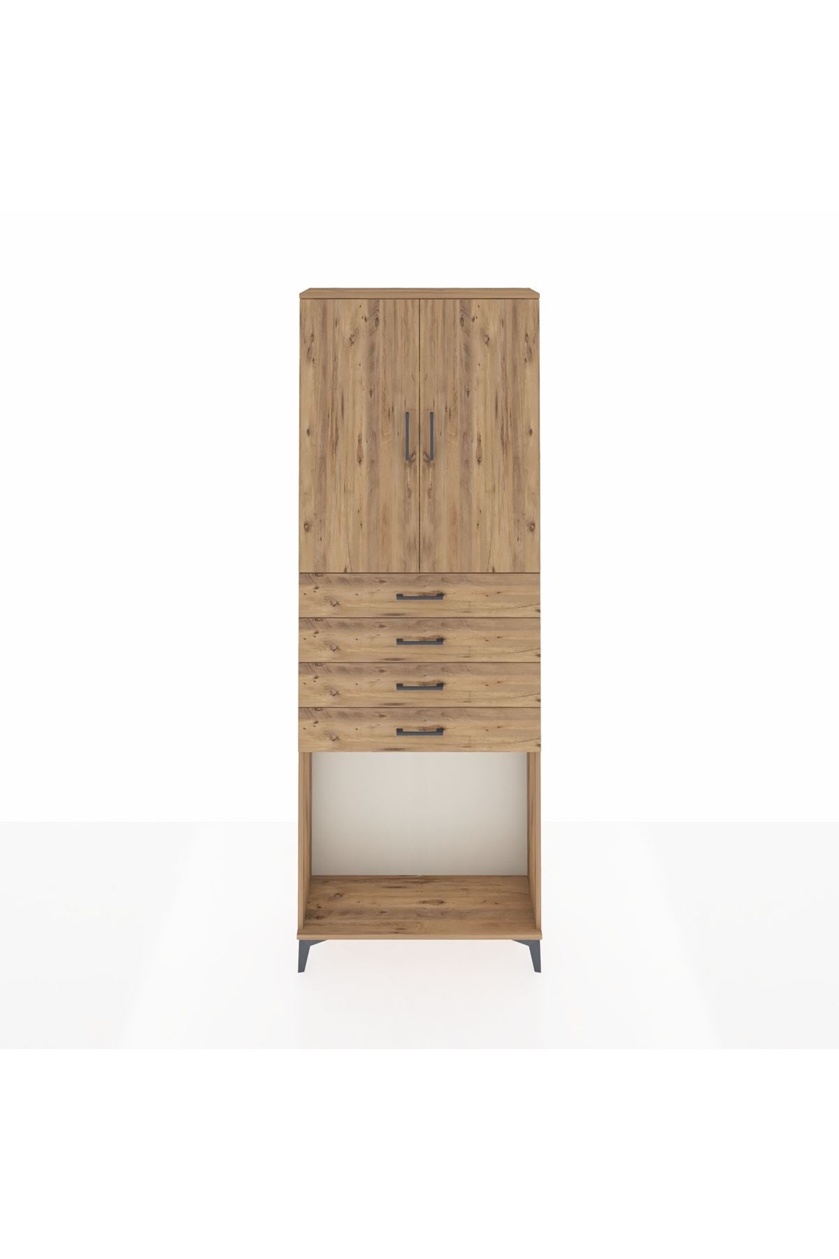 Arges Dolap 3 Raflı 4 Çekmeceli 2 Kapaklı 88x30x243 - S33M261V9A