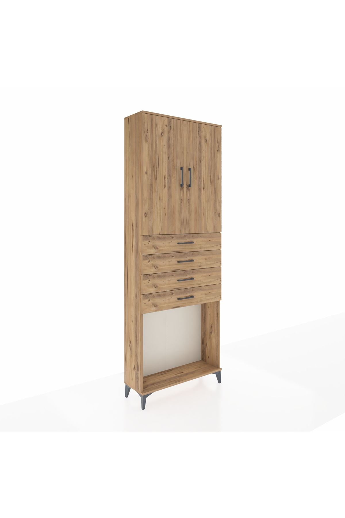 Arges Dolap 3 Raflı 4 Çekmeceli 2 Kapaklı 88x30x243 - S33M261V9A