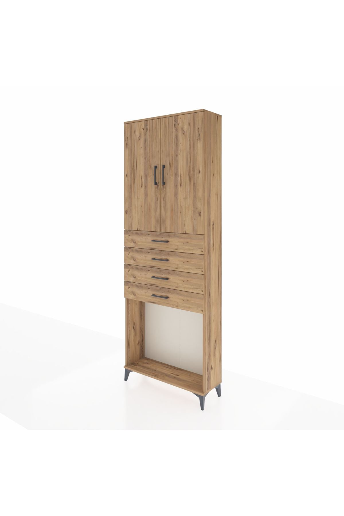 Arges Dolap 3 Raflı 4 Çekmeceli 2 Kapaklı 88x30x243 - S33M261V9A