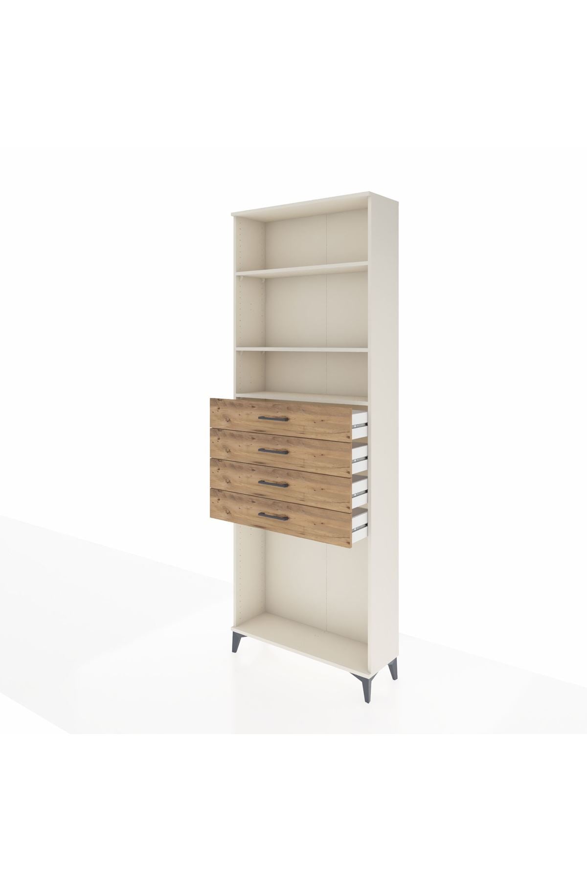 Arges Dolap 3 Raflı 4 Çekmeceli 88x30x243 - S33M262V3A