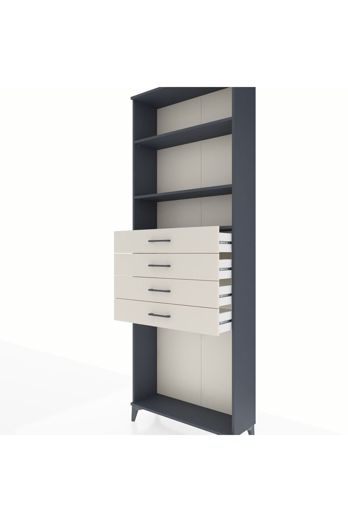 Arges Dolap 3 Raflı 4 Çekmeceli 88x30x243 - S33M262V4A