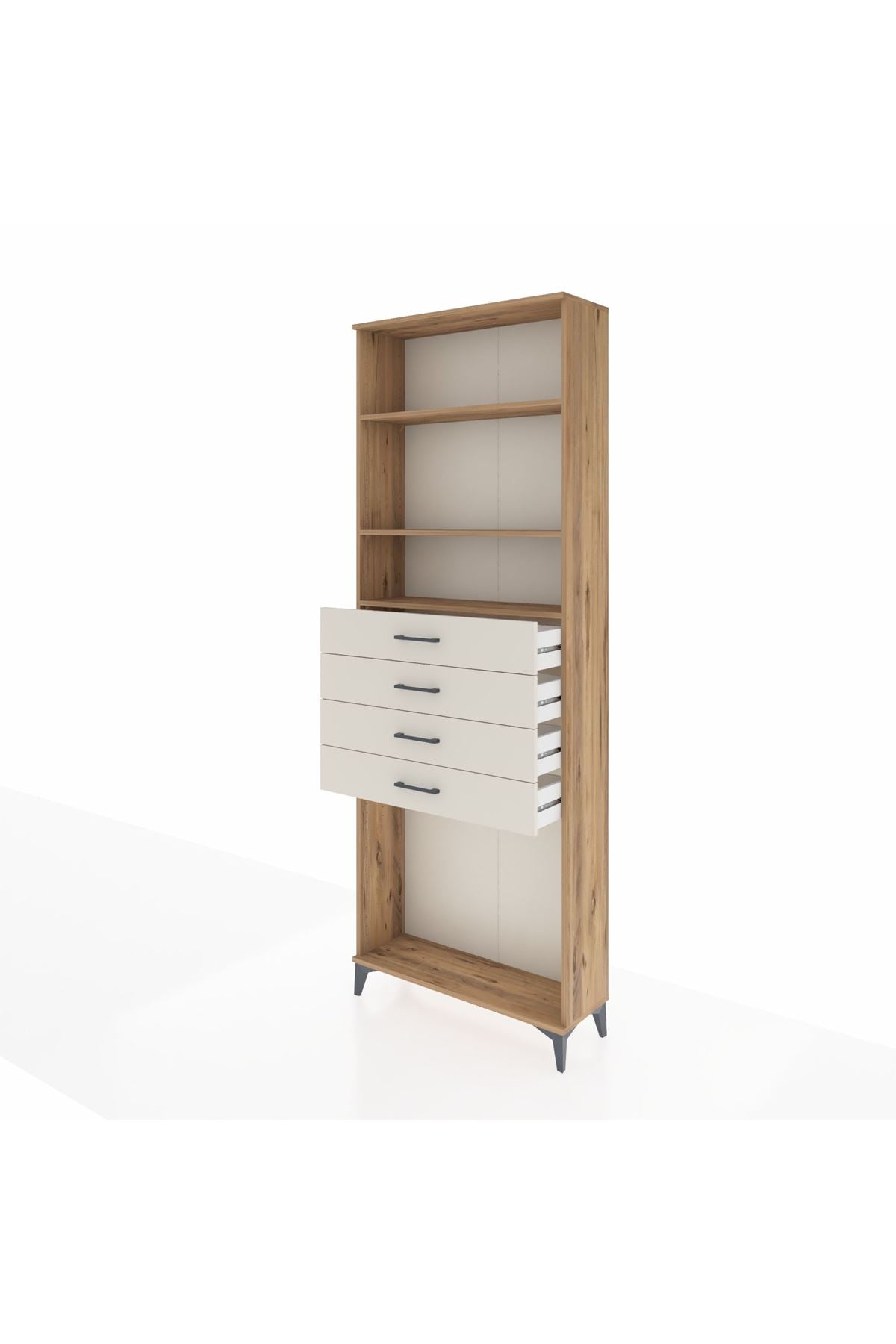 Arges Dolap 3 Raflı 4 Çekmeceli 88x30x243 - S33M262V7A
