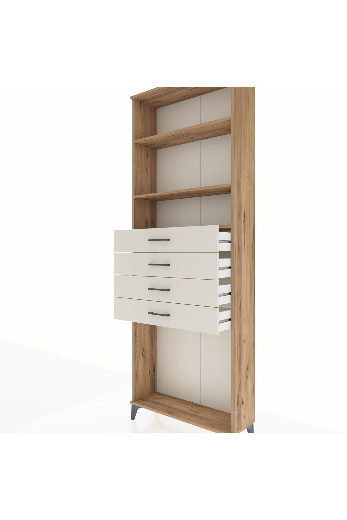 Arges Dolap 3 Raflı 4 Çekmeceli 88x30x243 - S33M262V7A