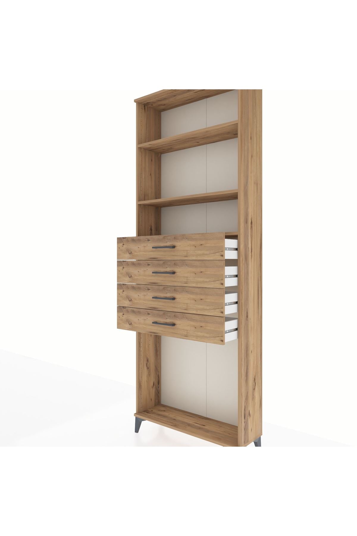 Arges Dolap 3 Raflı 4 Çekmeceli 88x30x243 - S33M262V9A