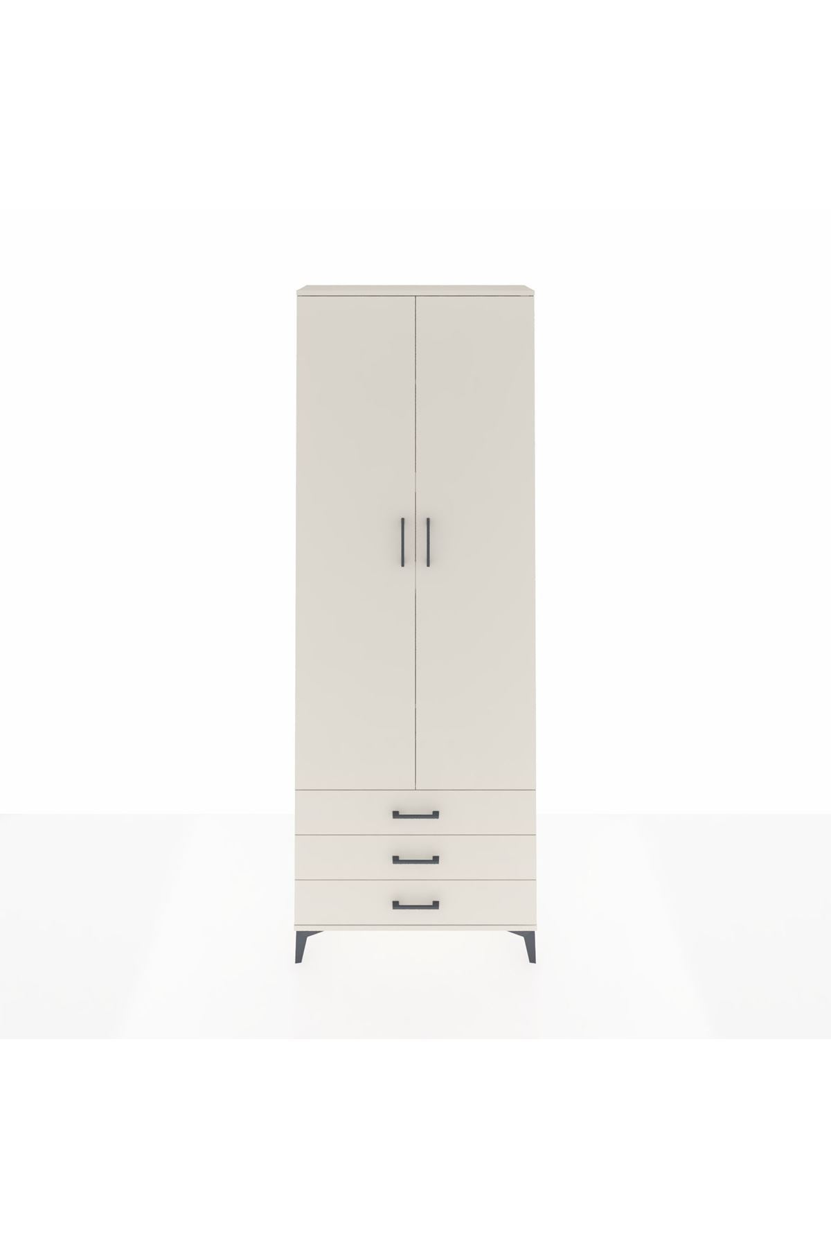 Arges Dolap 5 Raflı 3 Çekmeceli 2 Kapaklı 88x30x243 - S33M263V1A