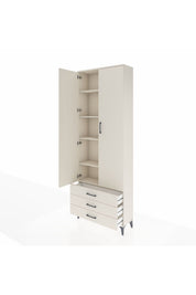 Arges Dolap 5 Raflı 3 Çekmeceli 2 Kapaklı 88x30x243 - S33M263V1A