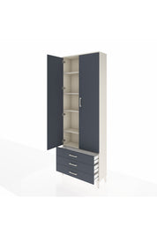 Arges Dolap 5 Raflı 3 Çekmeceli 2 Kapaklı 88x30x243 - S33M263V2A