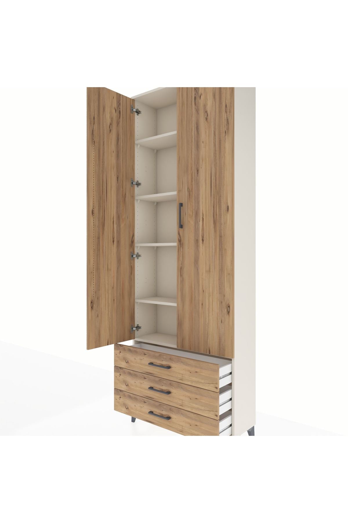 Arges Dolap 5 Raflı 3 Çekmeceli 2 Kapaklı 88x30x243 - S33M263V3A