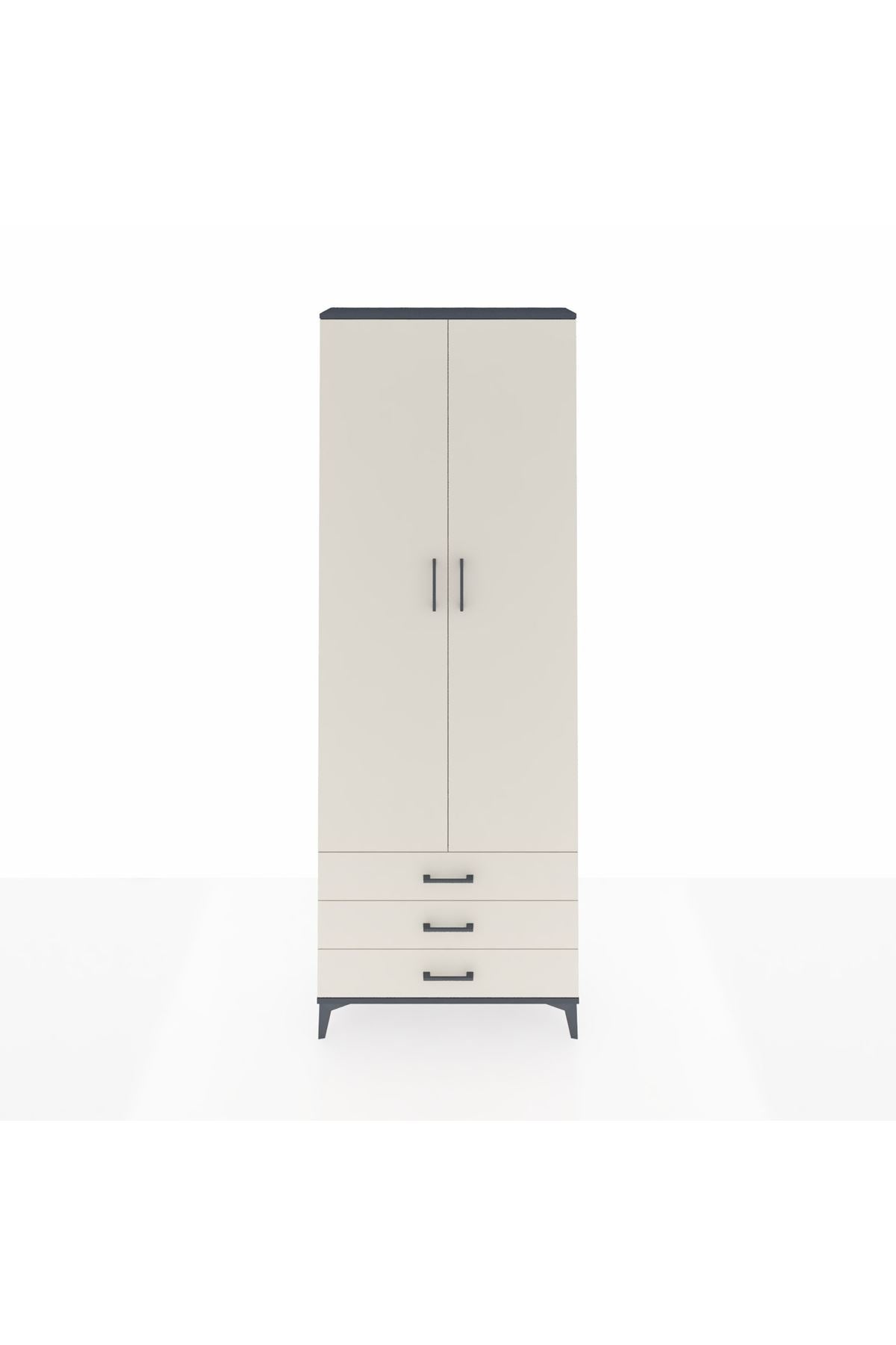 Arges Dolap 5 Raflı 3 Çekmeceli 2 Kapaklı 88x30x243 - S33M263V4A