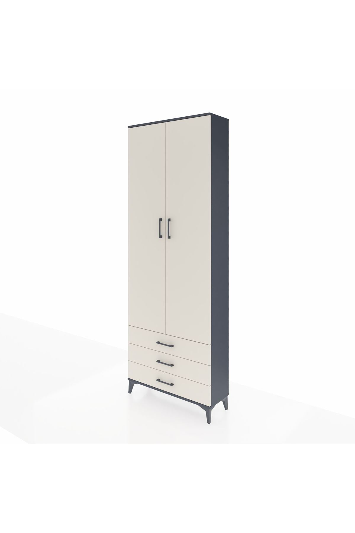 Arges Dolap 5 Raflı 3 Çekmeceli 2 Kapaklı 88x30x243 - S33M263V4A