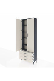 Arges Dolap 5 Raflı 3 Çekmeceli 2 Kapaklı 88x30x243 - S33M263V4A