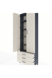 Arges Dolap 5 Raflı 3 Çekmeceli 2 Kapaklı 88x30x243 - S33M263V4A