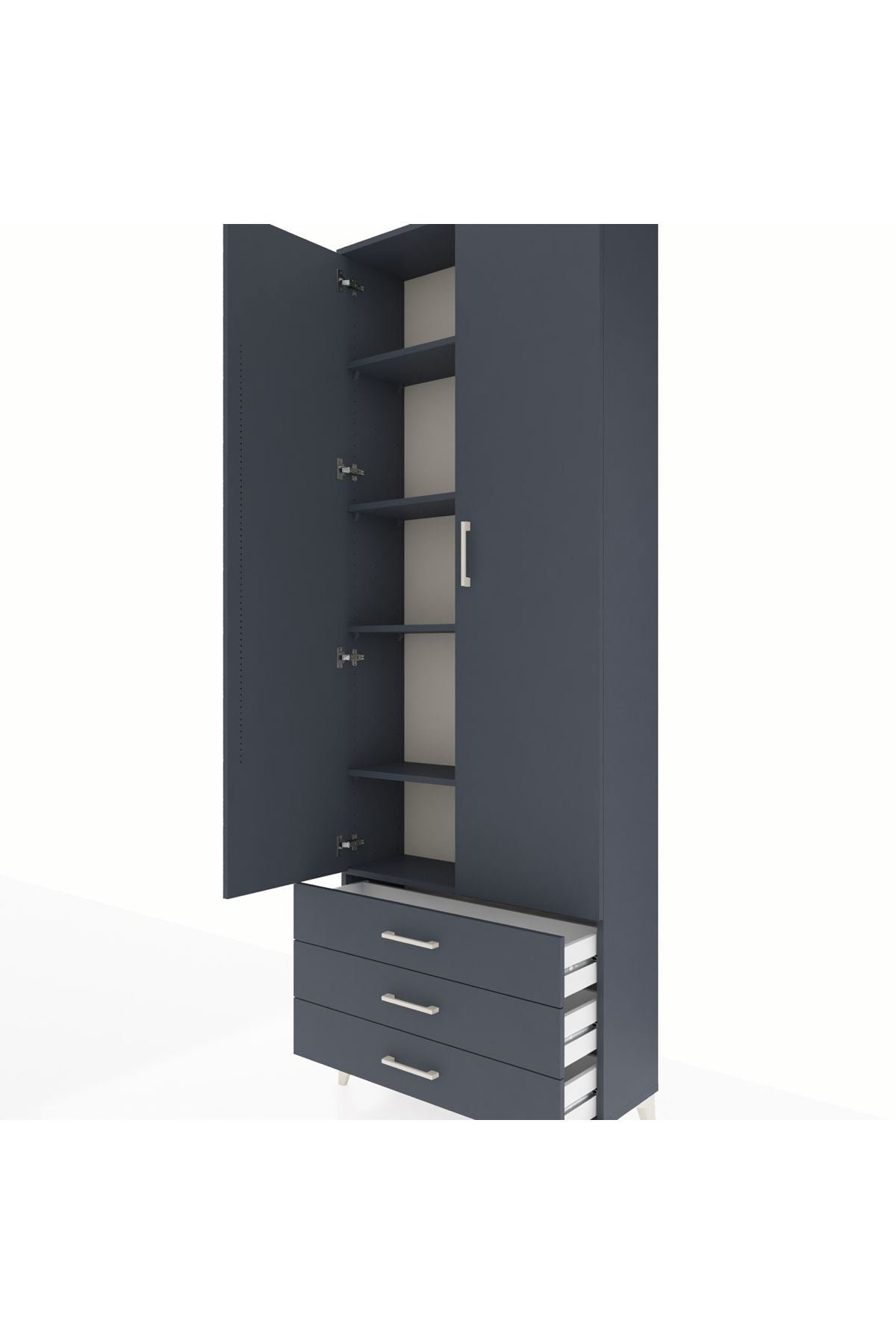 Arges Dolap 5 Raflı 3 Çekmeceli 2 Kapaklı 88x30x243 - S33M263V5A