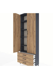 Arges Dolap 5 Raflı 3 Çekmeceli 2 Kapaklı 88x30x243 - S33M263V6A