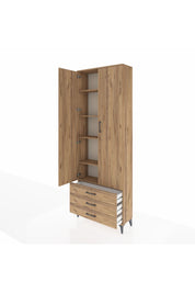 Arges Dolap 5 Raflı 3 Çekmeceli 2 Kapaklı 88x30x243 - S33M263V9A