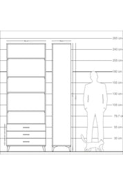 Arges Dolap 5 Raflı 3 Çekmeceli 88x30x243 - S33M264V9A