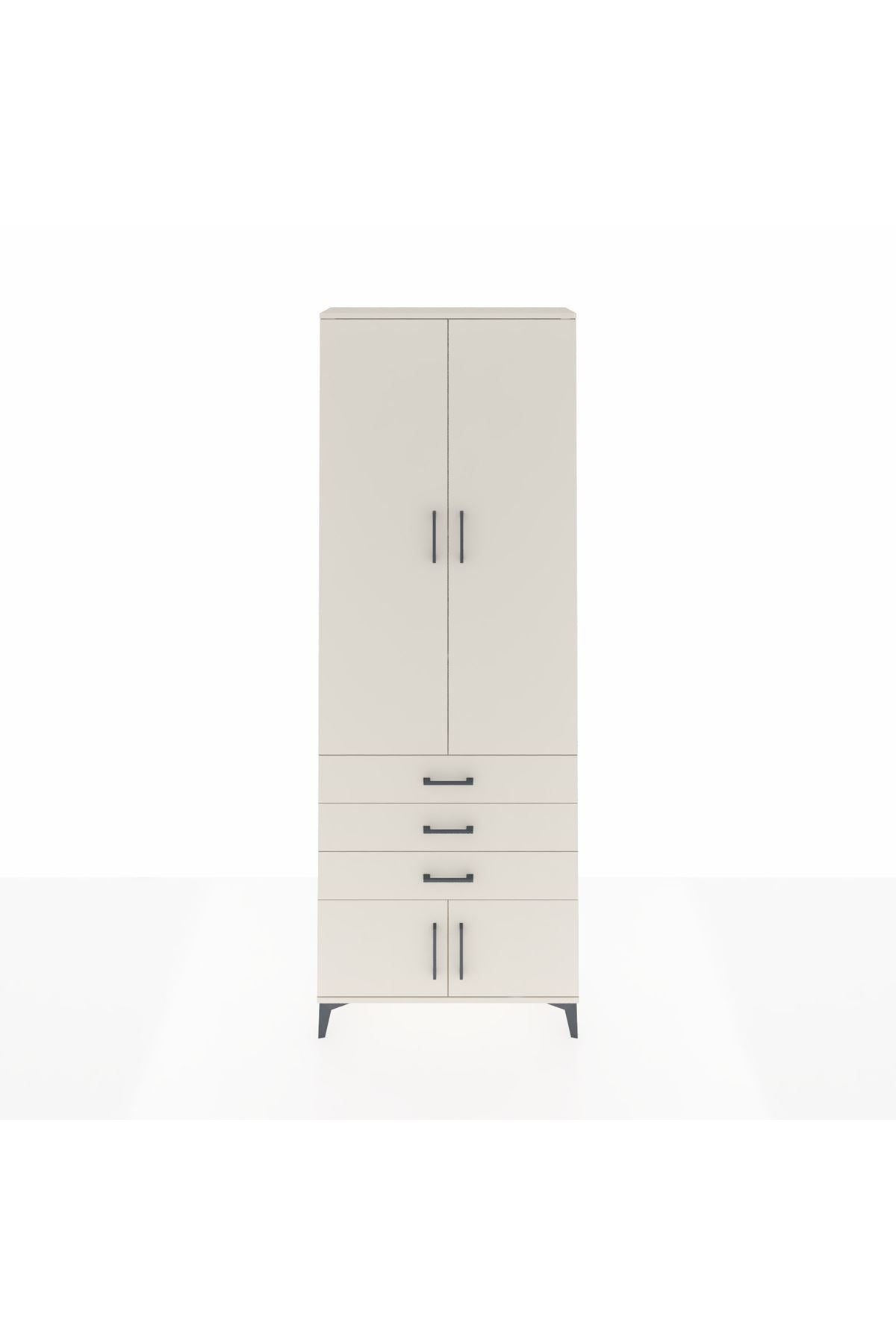 Arges Dolap 4 Raflı 3 Çekmeceli 4 Kapaklı 88x30x243 - S33M265V1A