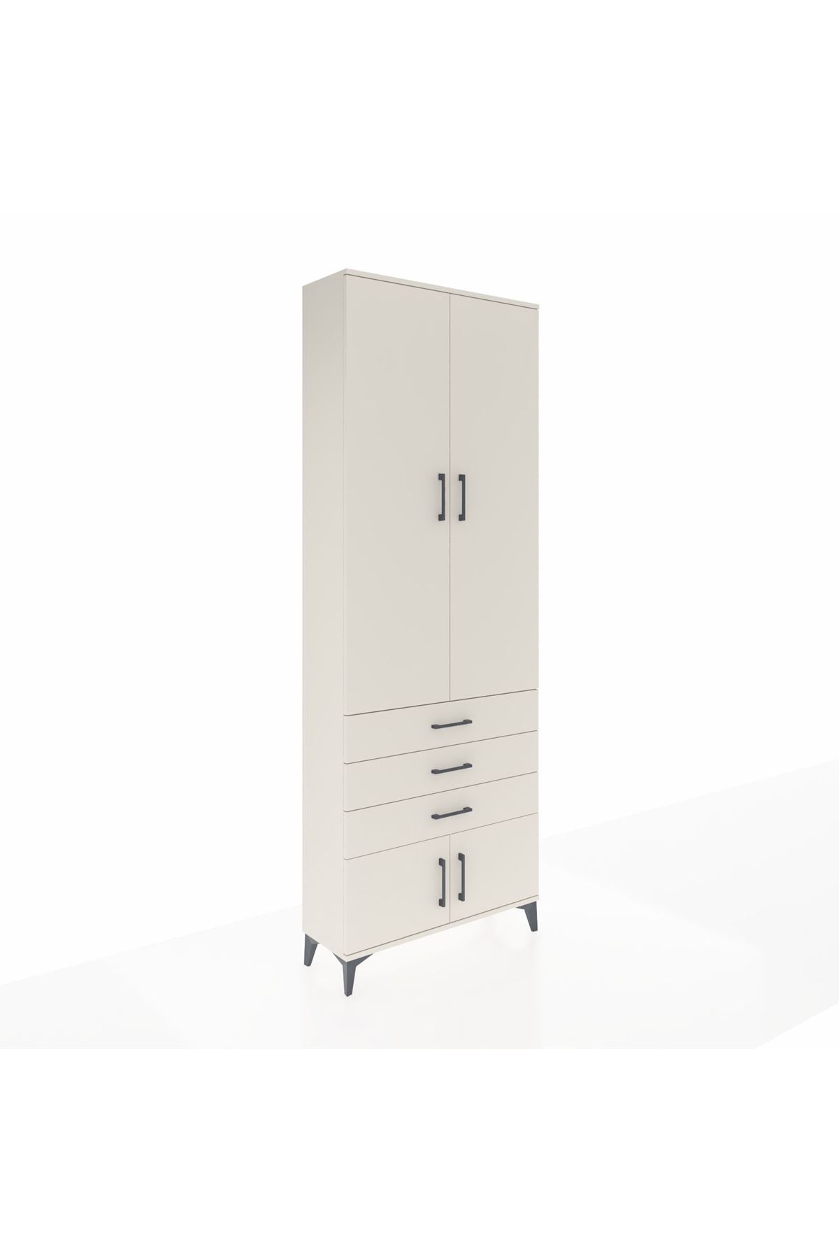 Arges Dolap 4 Raflı 3 Çekmeceli 4 Kapaklı 88x30x243 - S33M265V1A