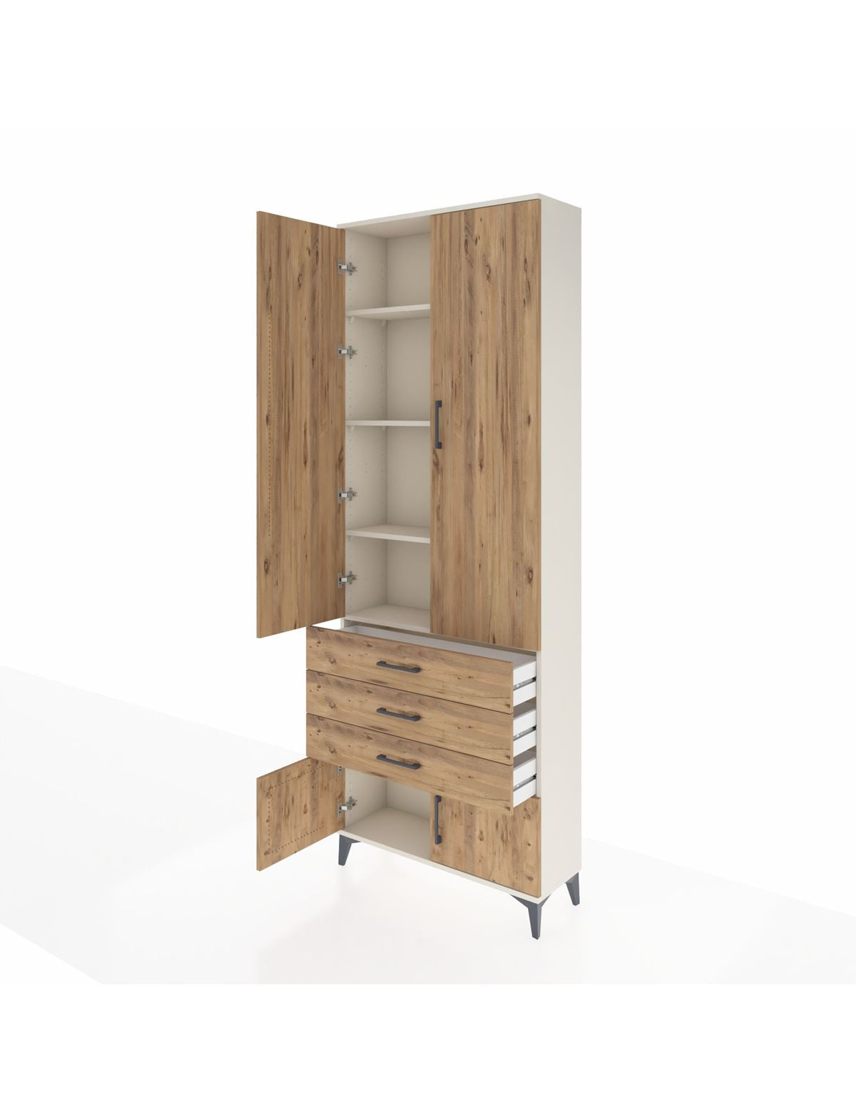 Arges Dolap 4 Raflı 3 Çekmeceli 4 Kapaklı 88x30x243 - S33M265V3A