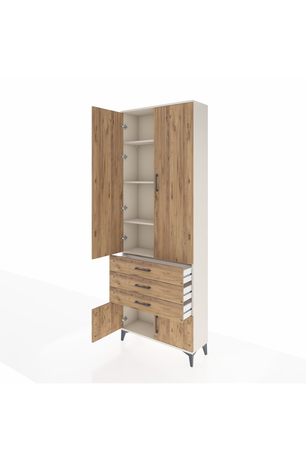 Arges Dolap 4 Raflı 3 Çekmeceli 4 Kapaklı 88x30x243 - S33M265V3A