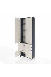 Arges Dolap 4 Raflı 3 Çekmeceli 4 Kapaklı 88x30x243 - S33M265V4A