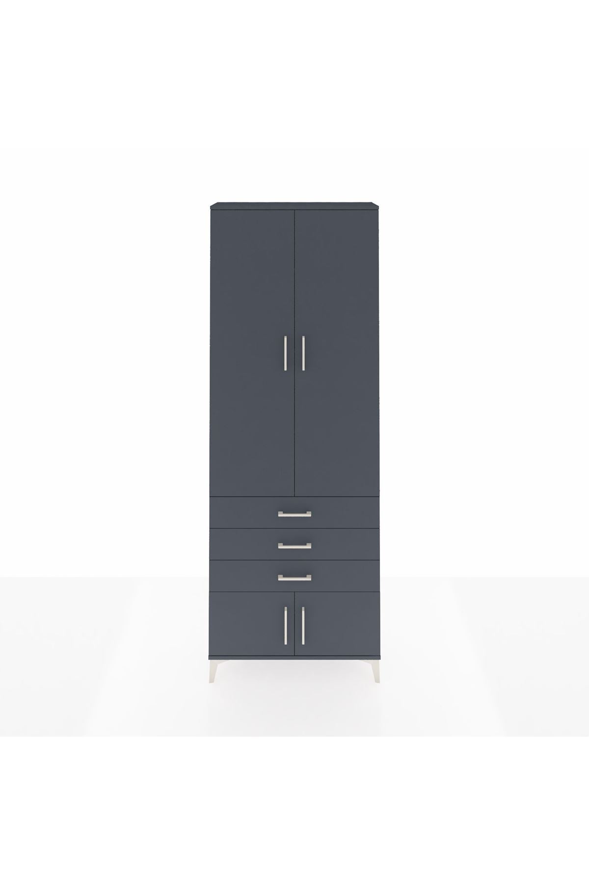 Arges Dolap 4 Raflı 3 Çekmeceli 4 Kapaklı 88x30x243 - S33M265V5A