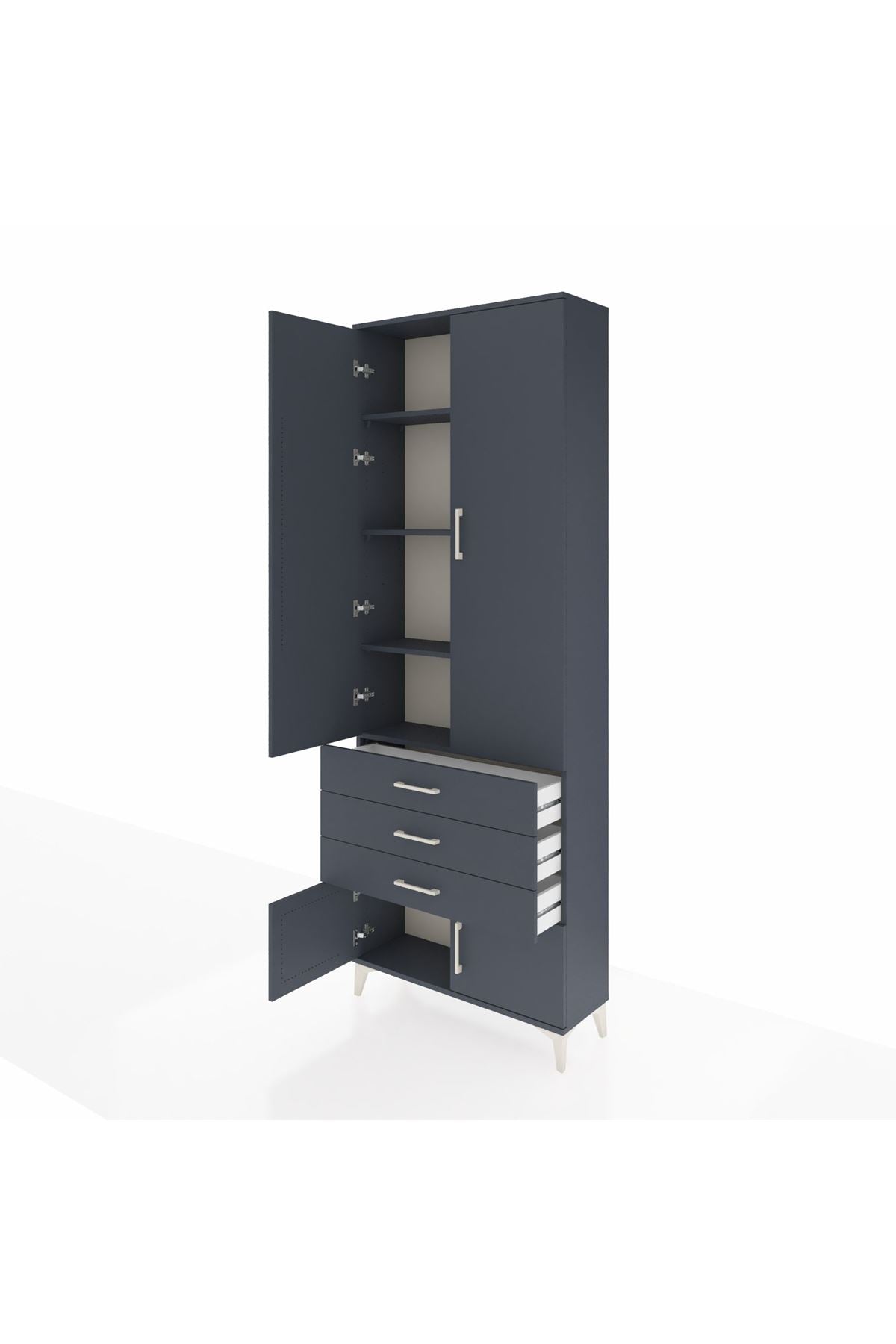 Arges Dolap 4 Raflı 3 Çekmeceli 4 Kapaklı 88x30x243 - S33M265V5A
