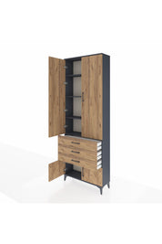 Arges Dolap 4 Raflı 3 Çekmeceli 4 Kapaklı 88x30x243 - S33M265V6A