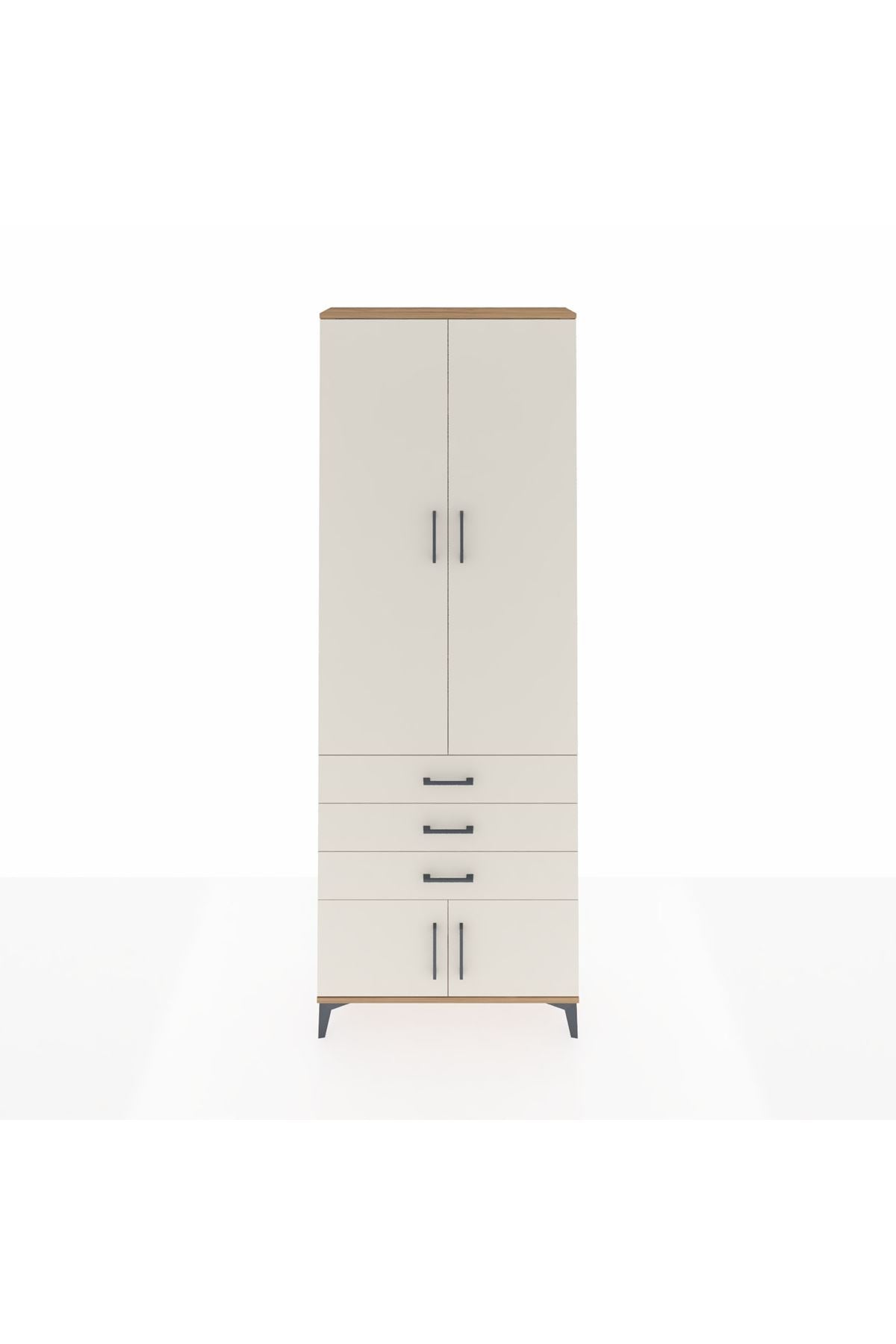 Arges Dolap 4 Raflı 3 Çekmeceli 4 Kapaklı 88x30x243 - S33M265V7A