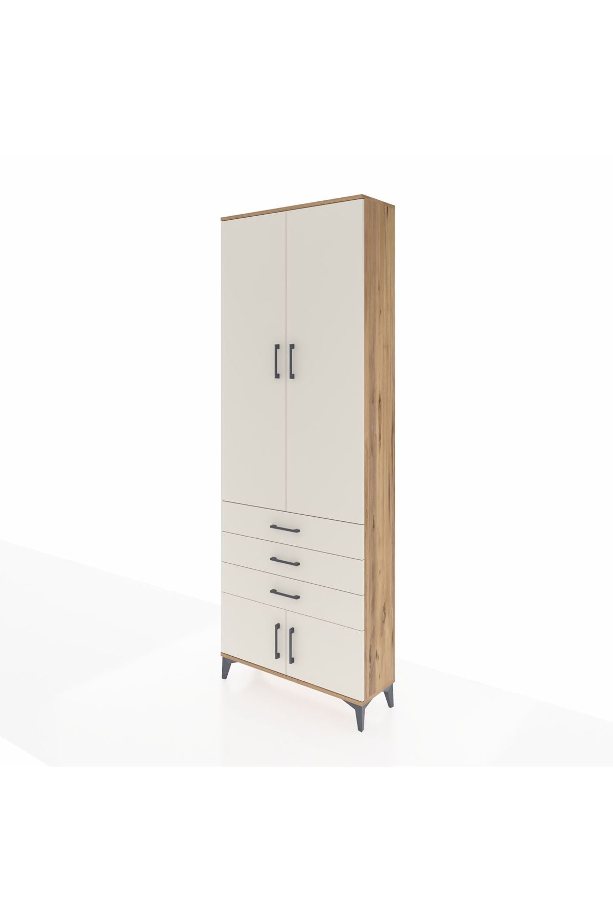 Arges Dolap 4 Raflı 3 Çekmeceli 4 Kapaklı 88x30x243 - S33M265V7A