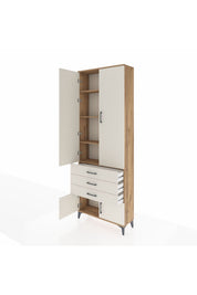 Arges Dolap 4 Raflı 3 Çekmeceli 4 Kapaklı 88x30x243 - S33M265V7A