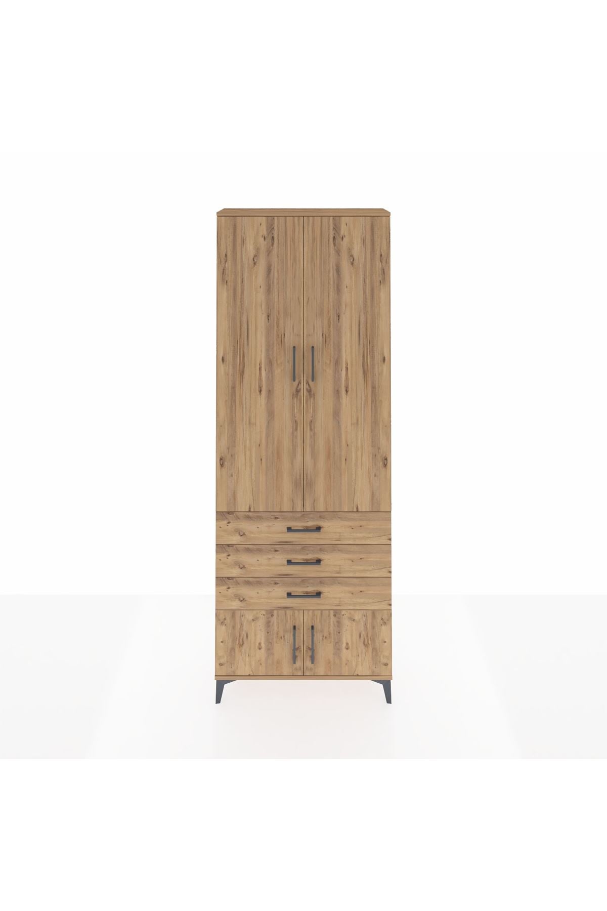 Arges Dolap 4 Raflı 3 Çekmeceli 4 Kapaklı 88x30x243 - S33M265V9A
