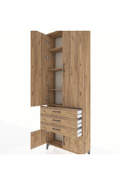 Arges Dolap 4 Raflı 3 Çekmeceli 4 Kapaklı 88x30x243 - S33M265V9A