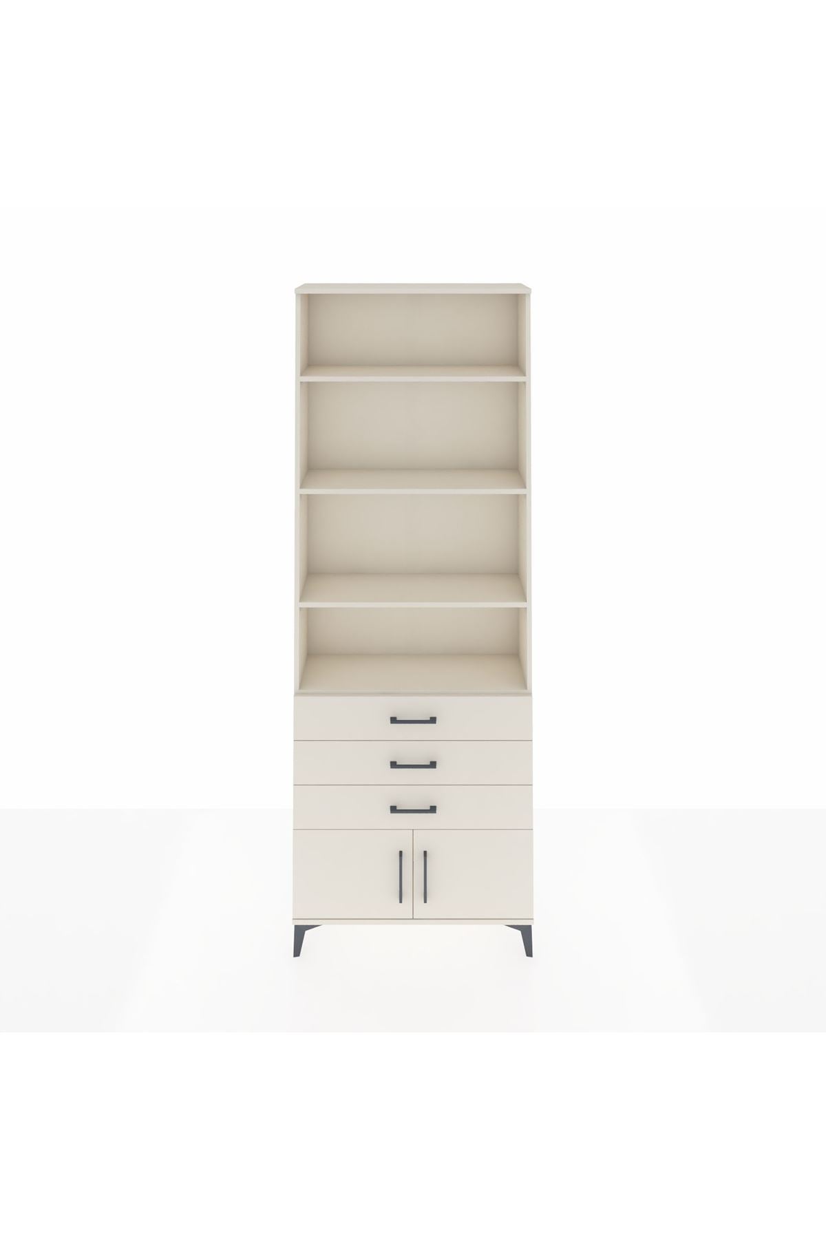 Arges Dolap 4 Raflı 3 Çekmeceli 2 Kapaklı 88x30x243 - S33M266V1A