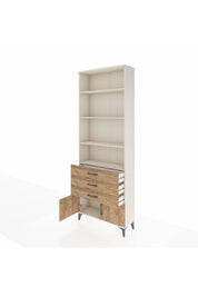 Arges Dolap 4 Raflı 3 Çekmeceli 2 Kapaklı 88x30x243 - S33M266V3A