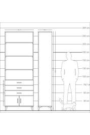 Arges Dolap 4 Raflı 3 Çekmeceli 2 Kapaklı 88x30x243 - S33M266V3A