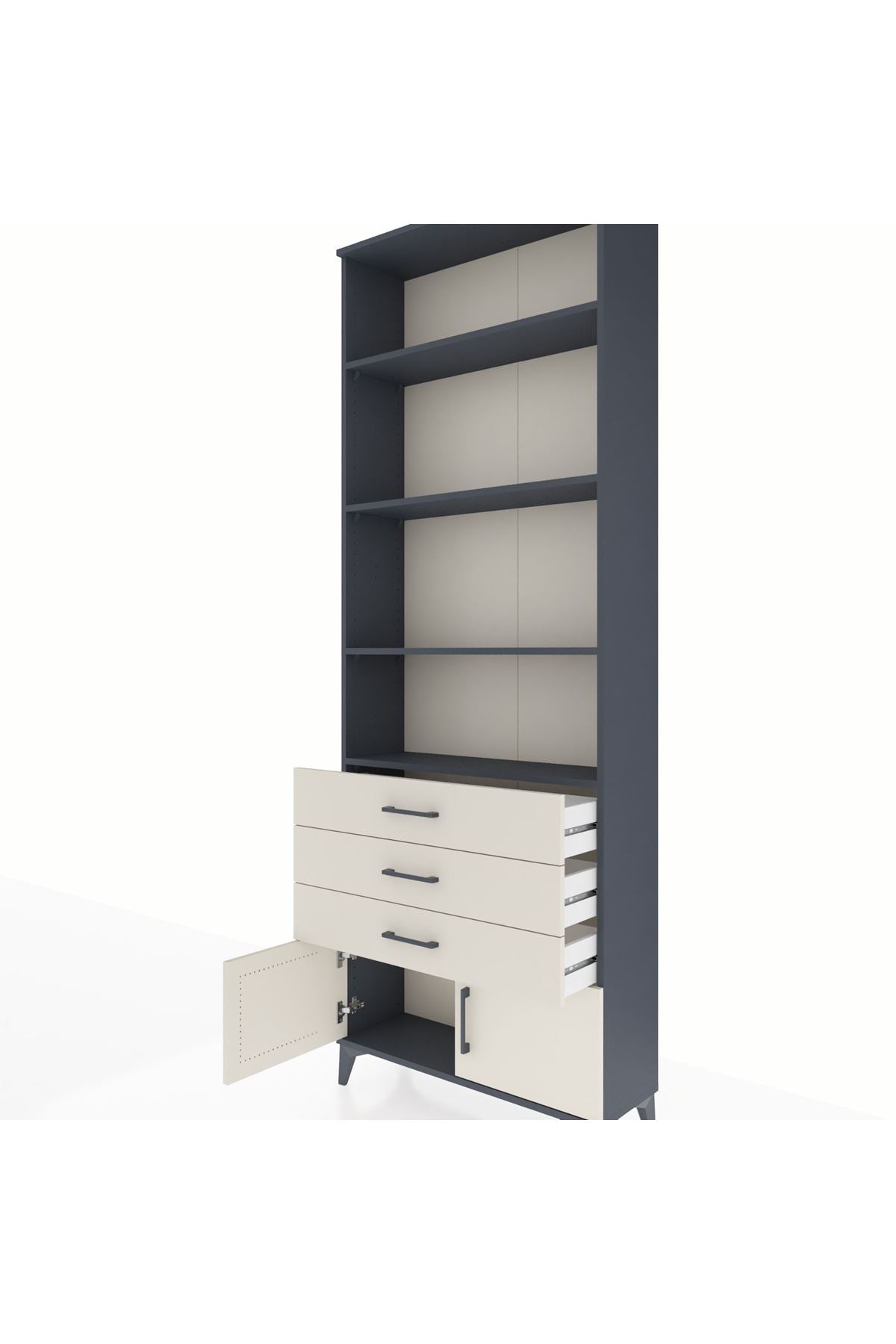 Arges Dolap 4 Raflı 3 Çekmeceli 2 Kapaklı 88x30x243 - S33M266V4A
